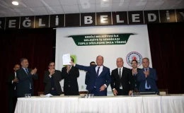 Ereğli İlçe Belediyesi ile Belediye İş Sendikası Toplu Sözleşme İmza Töreni Gerçekleştirildi