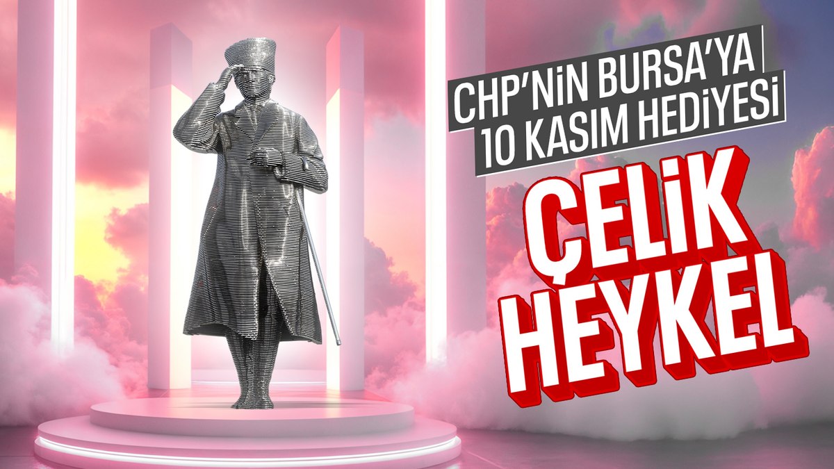 Bursa’da Atatürk’ün çelikten yapılan heykeli açıldı